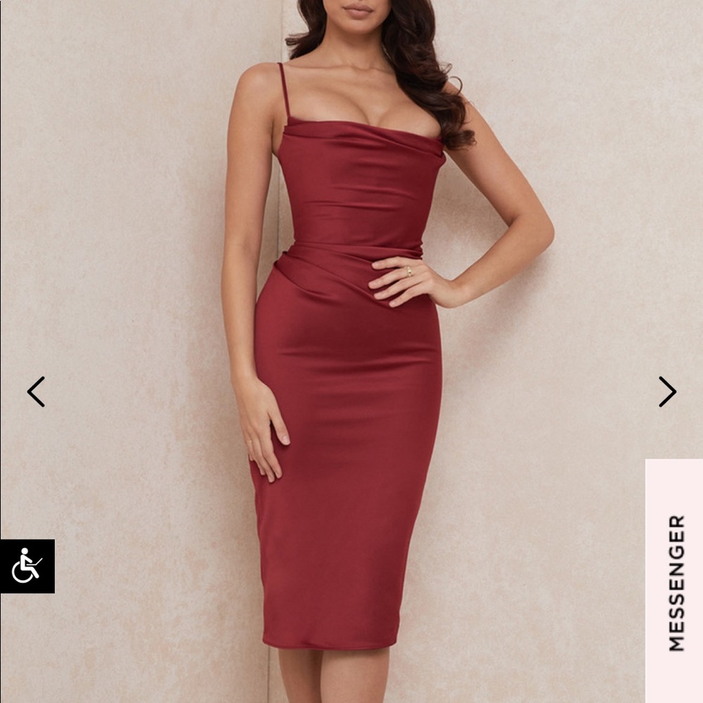 Red Satin Silk Corset Dress